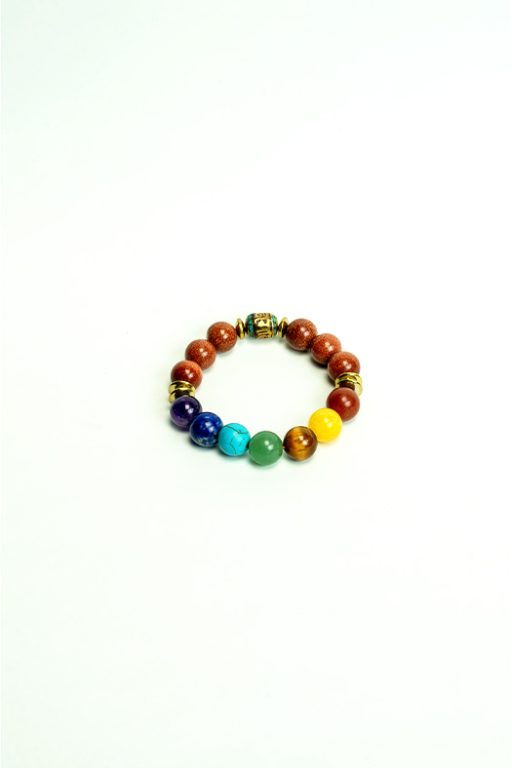 7 Chakras & Gold Stone Bracelet