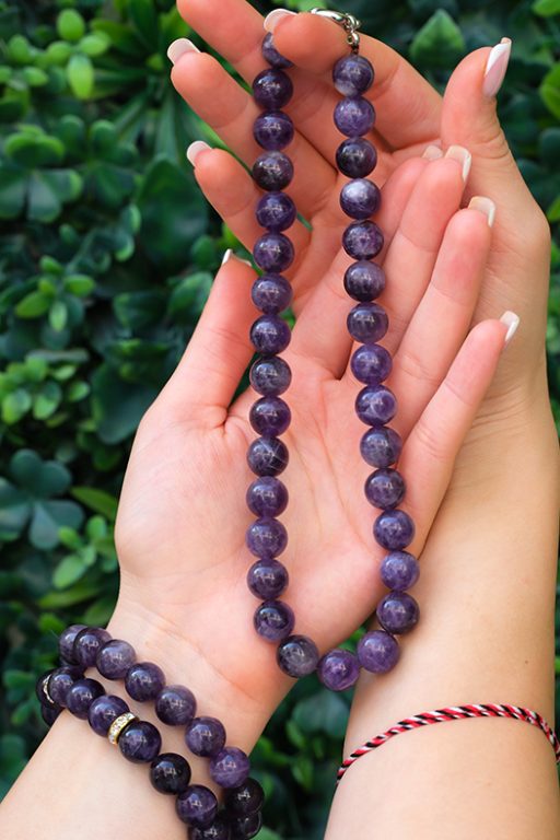 Amethyst Necklace & Bracelet Set